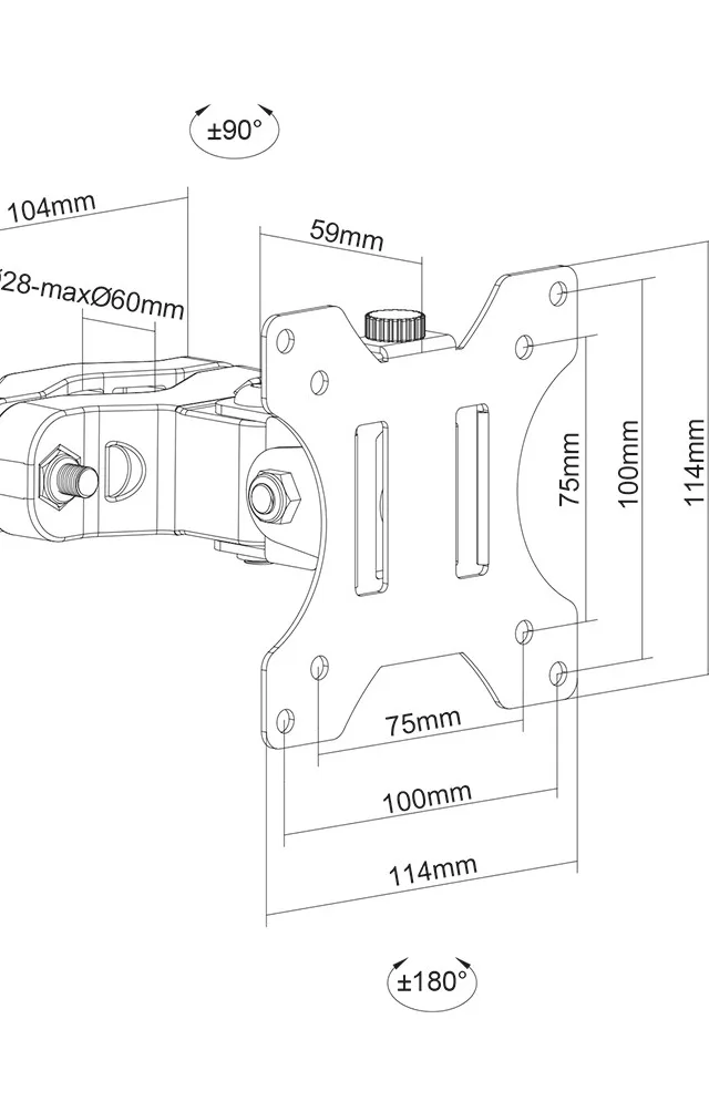 Neomounts FL40-430BL11 TV pole mount 17-32" - diam. 28-60 mm