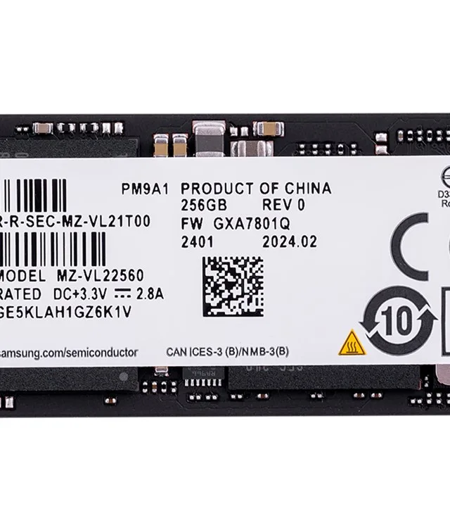 SSD Samsung PM9A1 256GB Nvme PCIe 4.0 M.2 (22x80) MZVL2256HCHQ-00B00
