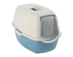 ROTHO Bailey Hooded Litter Box Blue White