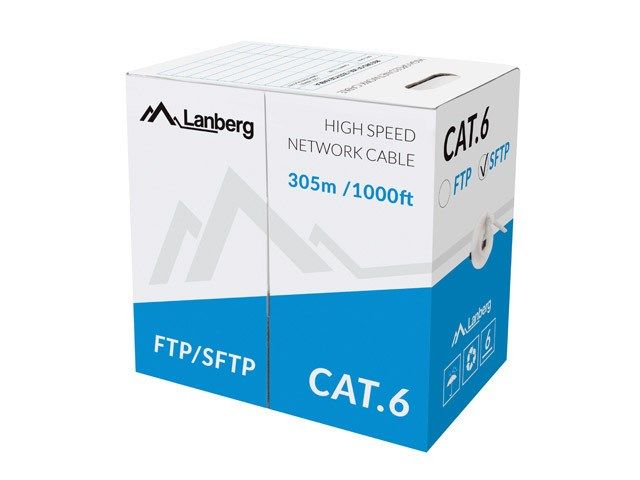 Lanberg LCS6-11CU-0305-S networking cable Grey 305 m Cat6 SF/UTP (S-FTP)