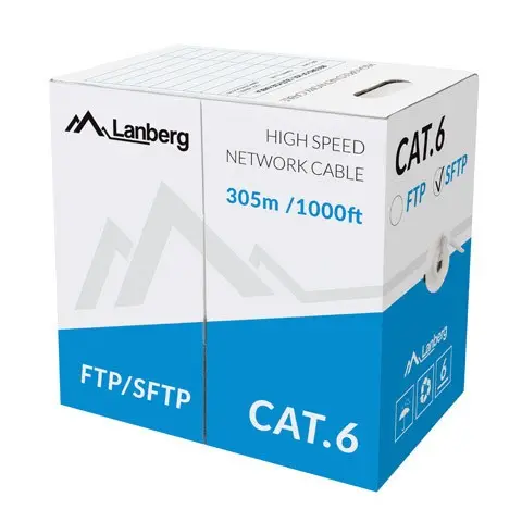 Lanberg LCS6-11CU-0305-S networking cable Grey 305 m Cat6 SF/UTP (S-FTP)