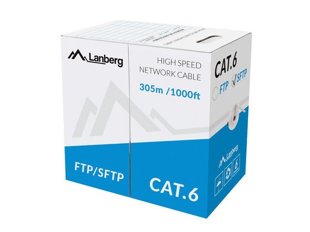 Lanberg LCS6-11CU-0305-S networking cable Grey 305 m Cat6 SF/UTP (S-FTP)