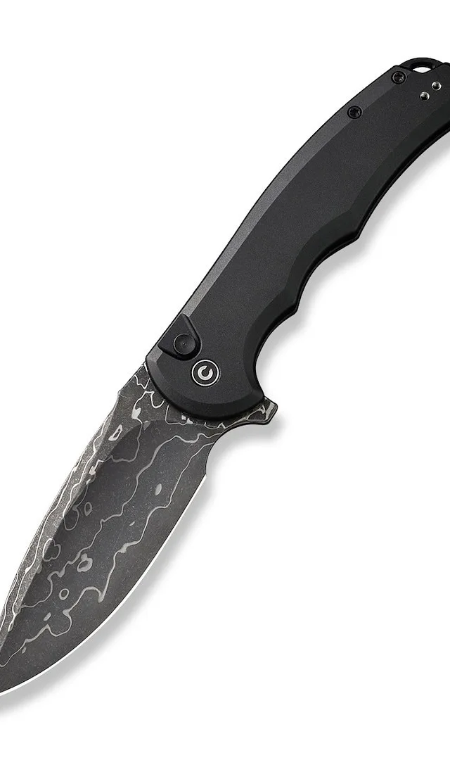 Knife CIVIVI Button Lock Alu Black Damascus