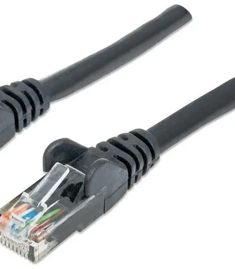 Intellinet Network Patch Cable, Cat6, 3m, Black, CCA, U/UTP, PVC, RJ45, Gold Plated Contacts, Snagless, Booted, Lifetime Warranty