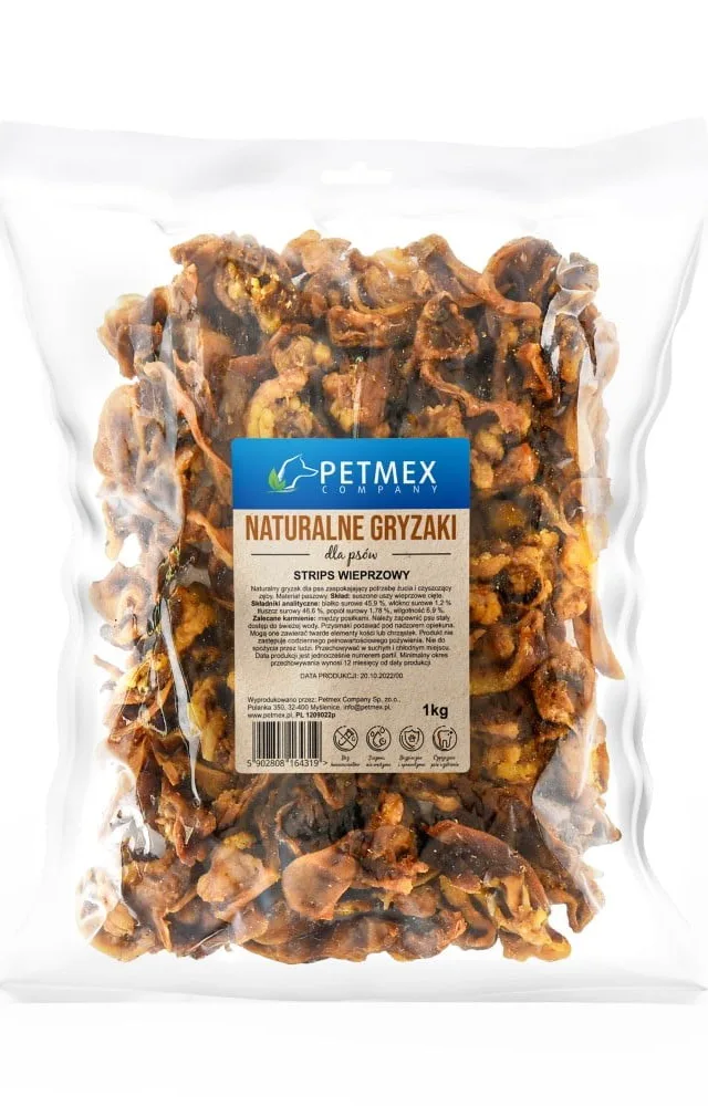 PETMEX Pork Strips - Dog Treat - 1kg