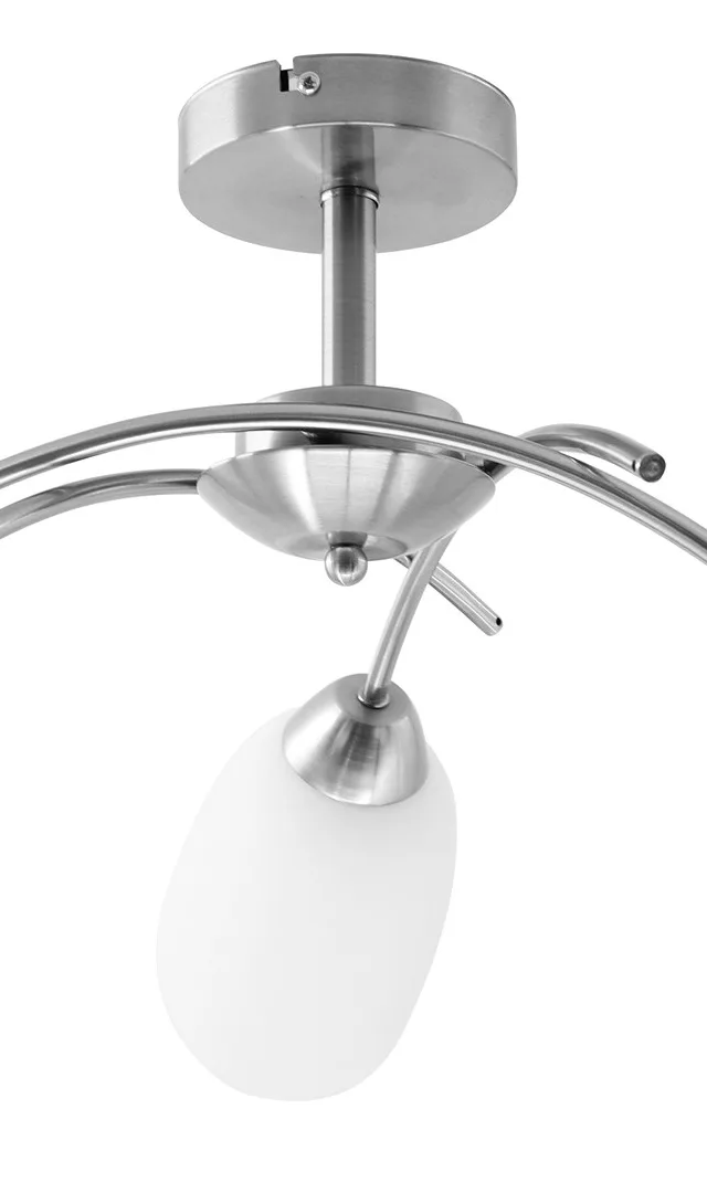 Activejet Classic Chandelier Pendant Ceiling Lamp NIKITA Nickel Triple 3xE27 For Living Room