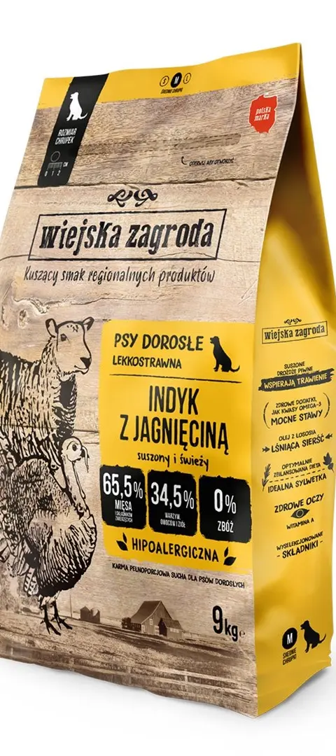 WIEJSKA ZAGRODA Turkey With Lamb - Dry Dog Food - 9kg