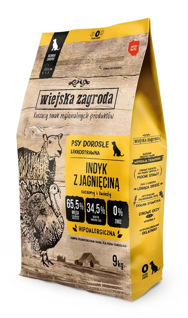 WIEJSKA ZAGRODA Turkey With Lamb - Dry Dog Food - 9kg
