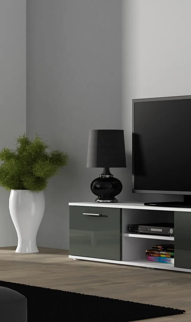 Cama TV Stand SOHO 140 White/Grey Gloss
