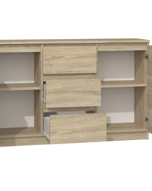 Topeshop KOMODA 2D3S DĄB SONOMA Chest Of Drawers