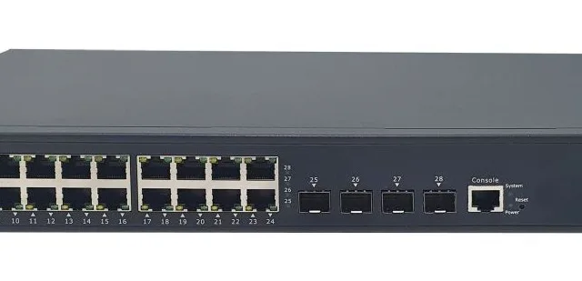 LevelOne PoE Switch 24xGE PoE/4x10GSFP 440W 19" Managed L3