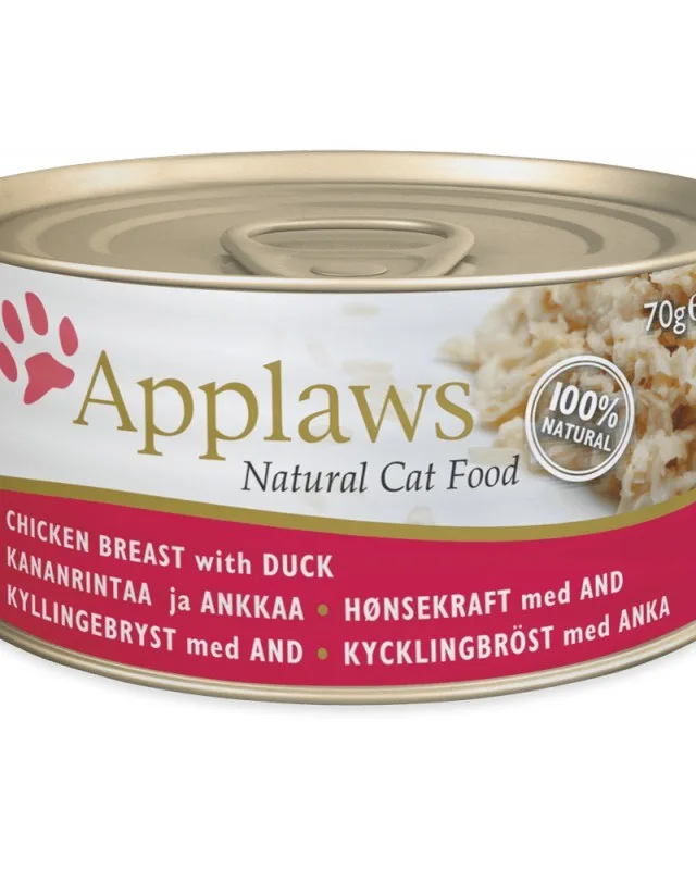 APPLAWS Natural Cat Food Chicken Breast With Duck - Wet Cat Food - 70g