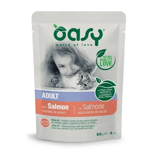 OASY Chunks In Gravy Salmon - Wet Cat Food - 85g