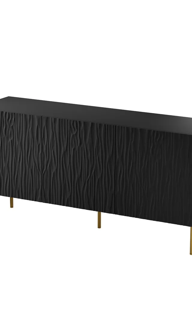 JUNGLE Chest 152x40.5x74.5 Matte Black Golden Legs