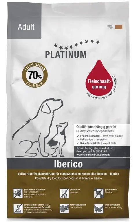 PLATINUM Adult Iberico - Semi-Moist Dog Food - 5kg