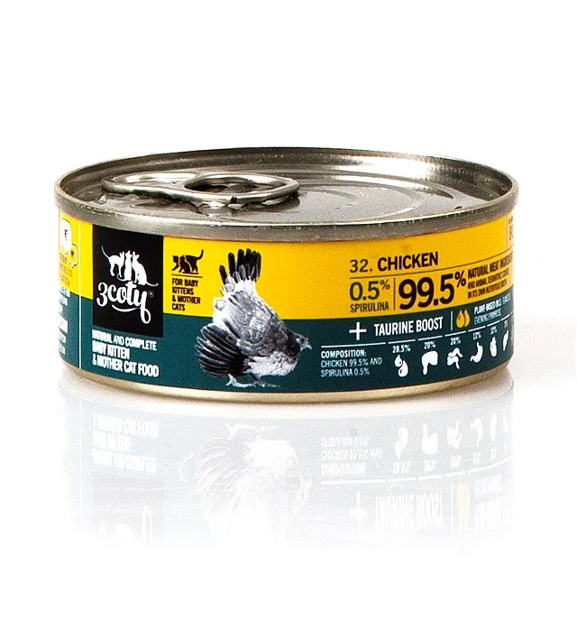 COTY Chicken With Spirulina For Kittens And Nursing Cats - Wet Cat Food - 80g 3