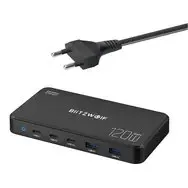 Sieciowa Stacja łAdująCa BlitzWolf 5 W 1 Czarna / 120W / 2xUSB-A / 3xUSB-C