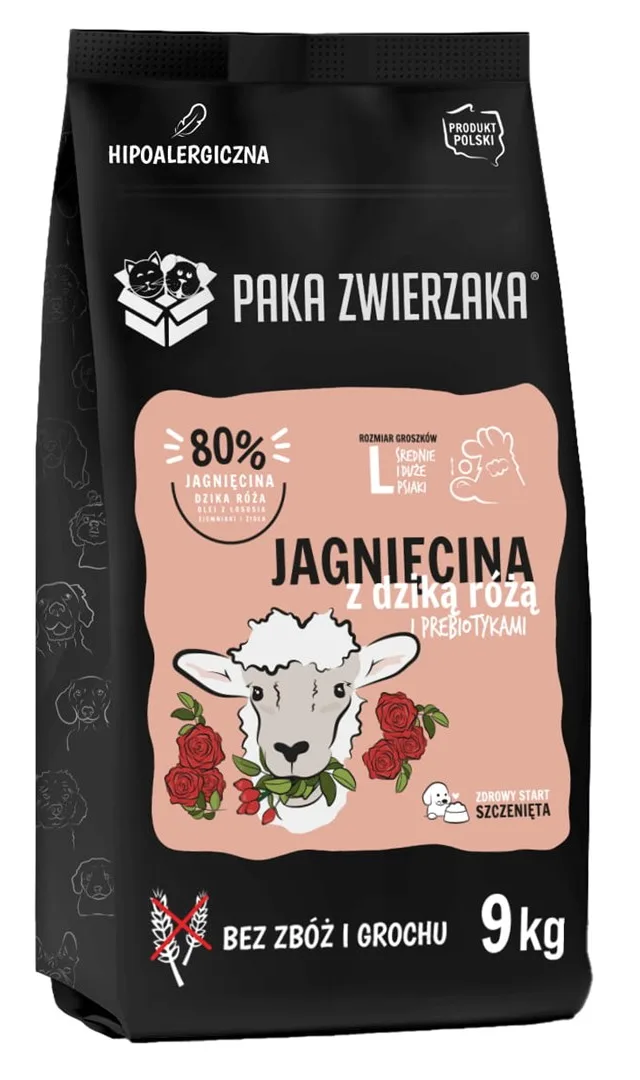 PAKA ZWIERZAKA Puppy Lamb With Wild Rose L - Dry Dog Food - 9kg