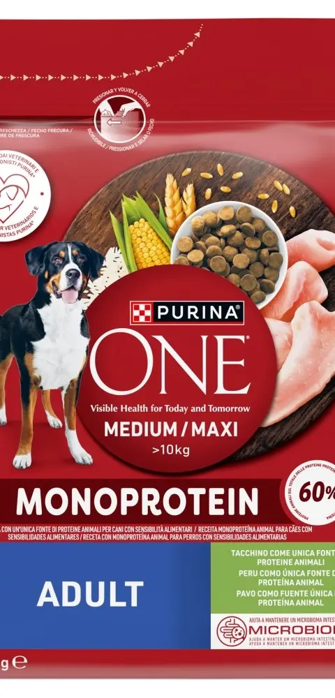 PURINA One Adult Medium/Maxi Monoprotein Rich In Turkey - Dry Dog Food - 2 5kg