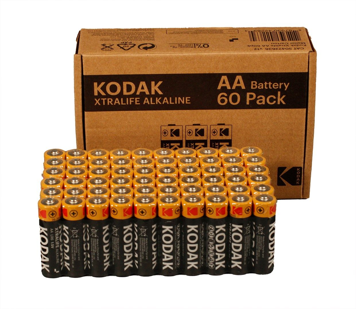 Kodak XTRALIFE Alkaline AA Battery (60 Pack)