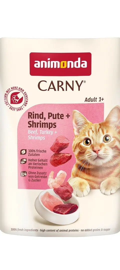 ANIMONDA Carny Adult Beef Turkey And Shrimps - Wet Cat Food - 85g