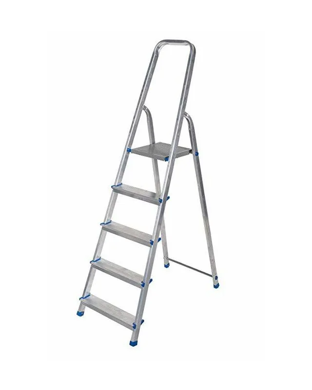 Aluminum Ladder Freestanding 5 Steps 150 Kg