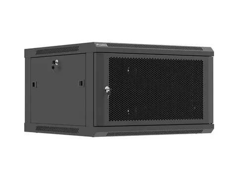 LANBERG WALL-MOUNTED INSTALLATION RACK CABINET 19" 6U 600X600 BLACK, PERFORATED DOOR (FLAT PACK)
