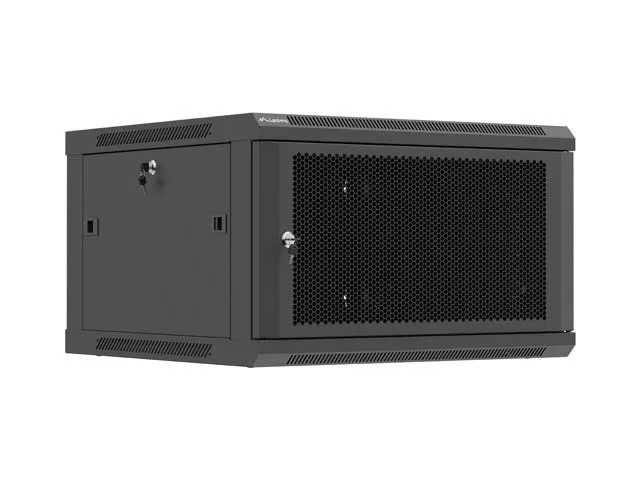 LANBERG WALL-MOUNTED INSTALLATION RACK CABINET 19" 6U 600X600 BLACK, PERFORATED DOOR (FLAT PACK)