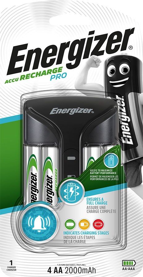 ENERGIZER Pro ACU HR6 POW Battery Charger 2 AA 2000 MAh Batteries