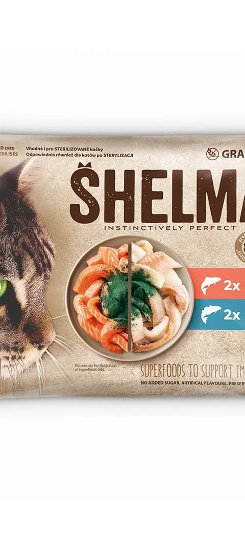 SHELMA With Salmon And Cod In Sauce - Wet Cat Food - 4x85g