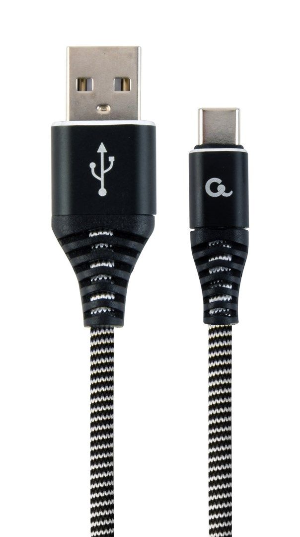 Gembird CC-USB2B-AMCM-2M-BW USB cable USB 2.0 USB A USB C 0.48 Gbit/s Black, White