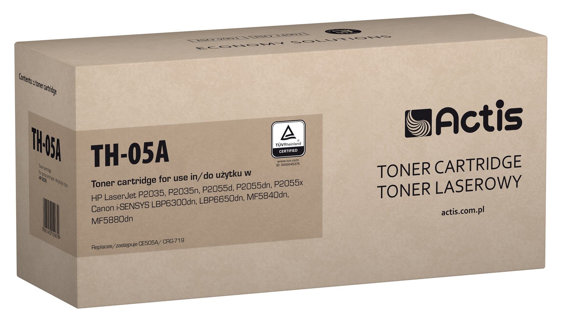 Actis TH-05A toner (replacement for HP 05A CE505A, Canon CRG-719; Standard; 2300 pages; black)