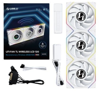 Lian Li 12TLLCD1W3W computer cooling system Computer case Fan 12 cm White