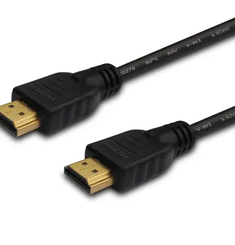 SAVIO CL-195 HDMI Cable 2 M Black Gold-Plated Connectors V2.0 High Speed Ethernet/3D