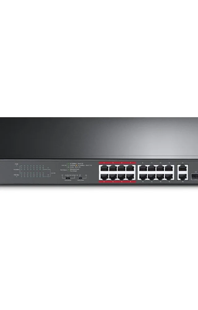 TP-Link 16-Port 10/100Mbps + 2-Port Gigabit Unmanaged PoE Switch