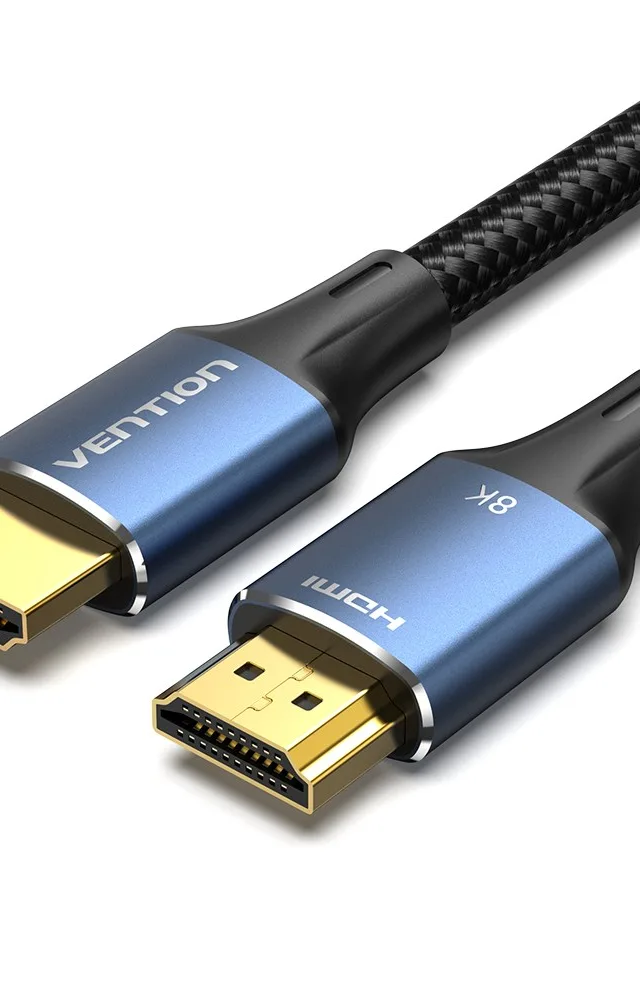 Vention Cotton Braided HDMI-A Male to Male HD Cable 8K 3M Blue Aluminum Alloy Type