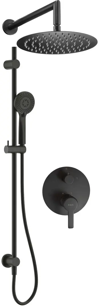 Concealed Shower Set With Rail - With Overhead Shower