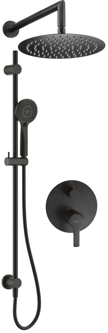 Concealed Shower Set With Rail - With Overhead Shower