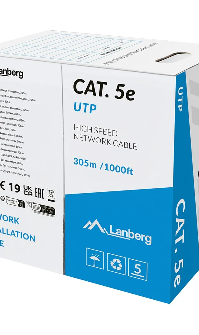 LANBERG CABLE LAN UTP KAT.5E 305M DRUT CU CPR