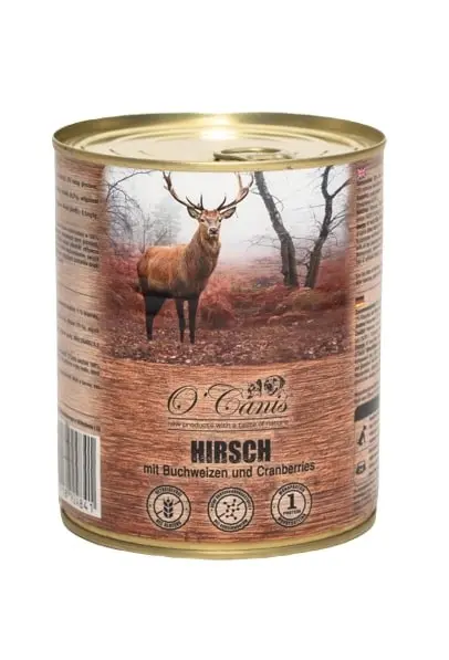 O'CANIS Canned Dog Food Wet Food Deer With Buckwheat 800 G