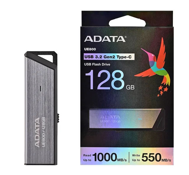 ADATA UE800 USB flash drive 128 GB USB Type-C 3.2 Gen 2 (3.1 Gen 2) Silver