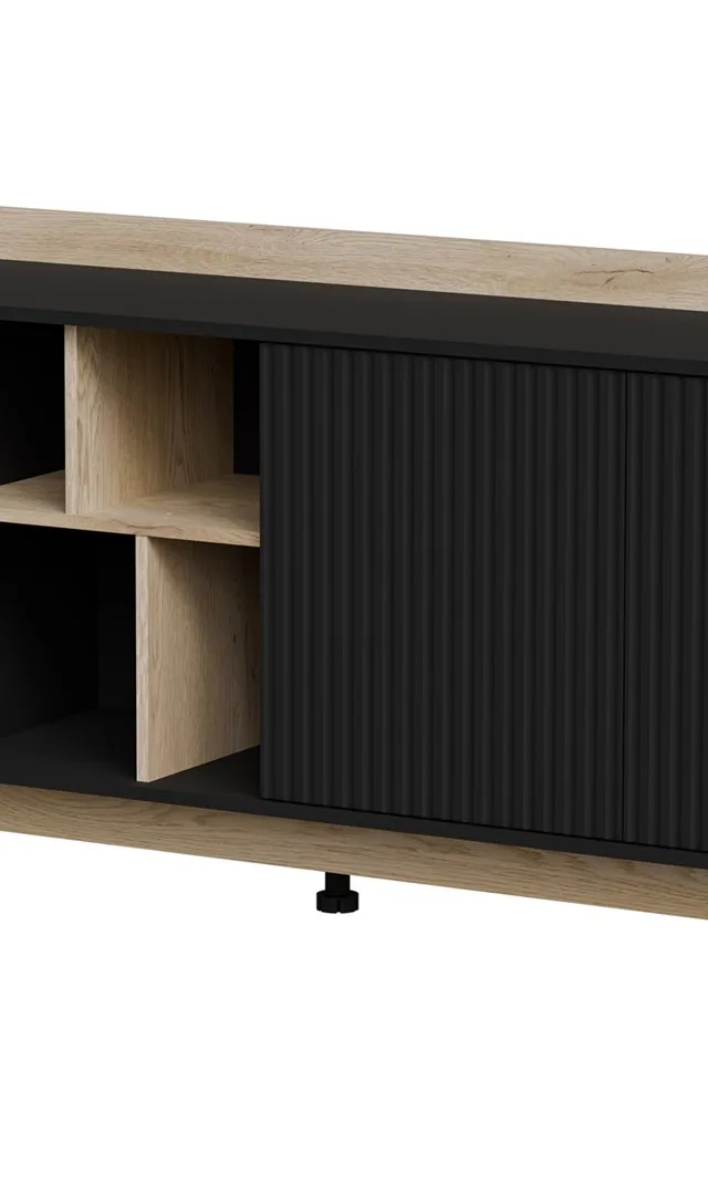 Cama PORTO 3D Chest Of Drawers 190x38x77 Oak/Black