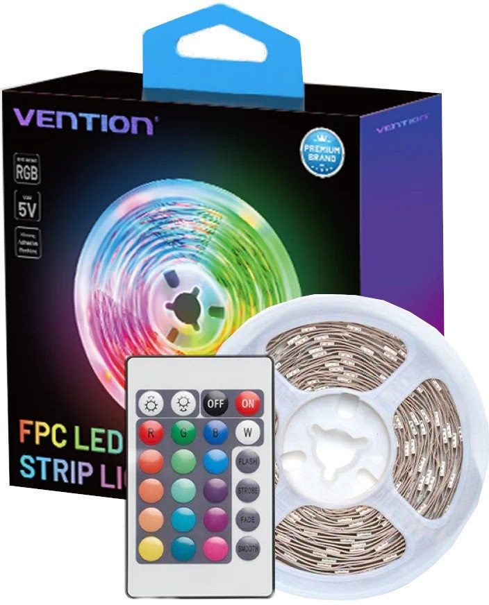 Vention RGB FPC LED Light Strip With 5V Remote Control 2m
