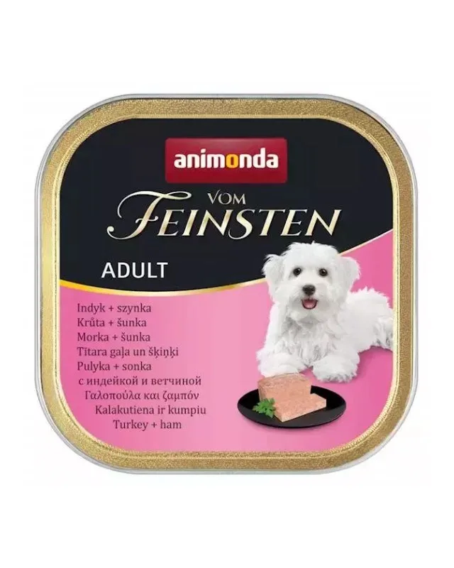 ANIMONDA Vom Feinsten Adult Turkey With Ham - Wet Dog Food - 150g