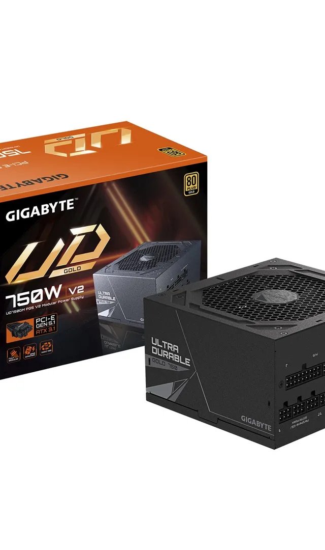 GIGABYTE UD750GM PG5 V2 Power Supply Unit- PCIe Gen 5.1, 80 PLUS Gold, Fully Modular Design, 120mm Fan, ATX 3.1 compatible, EU Plug