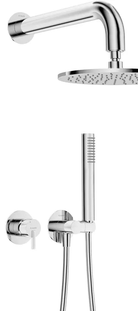 Concealed Shower Set With Overhead Shower - With Horizontal Mixer
