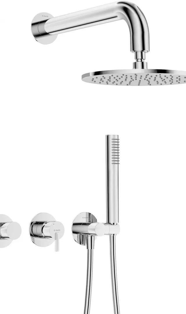 Concealed Shower Set With Overhead Shower - With Horizontal Mixer