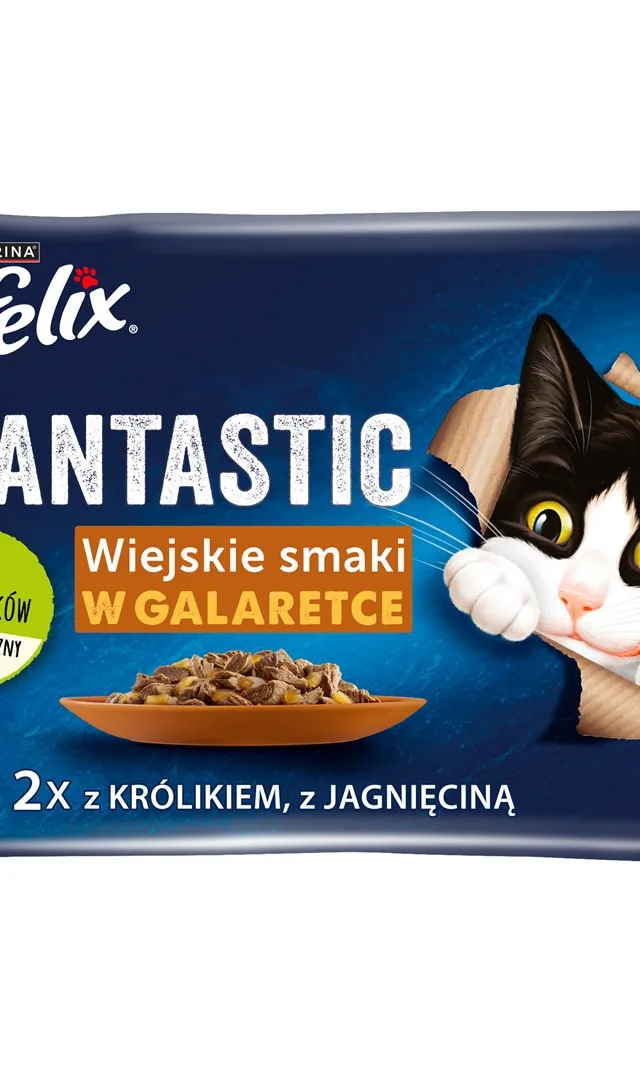 Felix Fantastic Rabbit Lamb - Wet Food For Cats 340 G (4x 85 G)