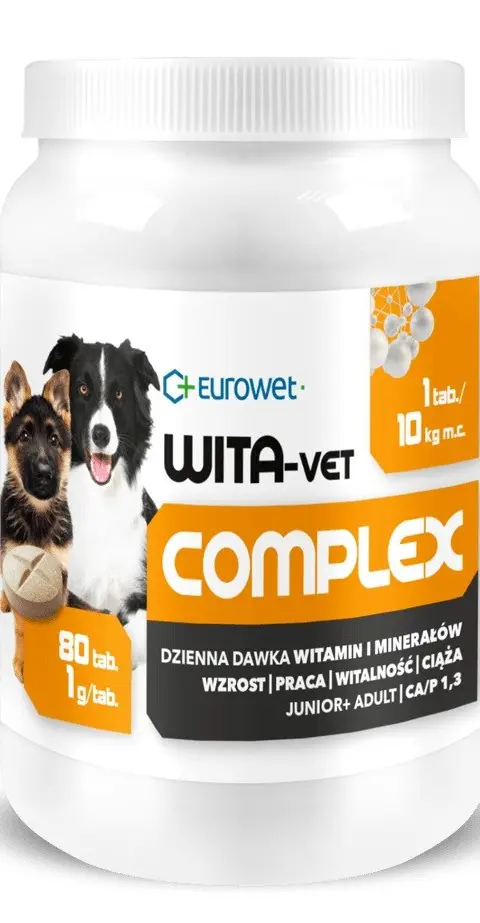 EUROWET Wita-Vet Complex - Supplements For Dogs - 80 Tablets