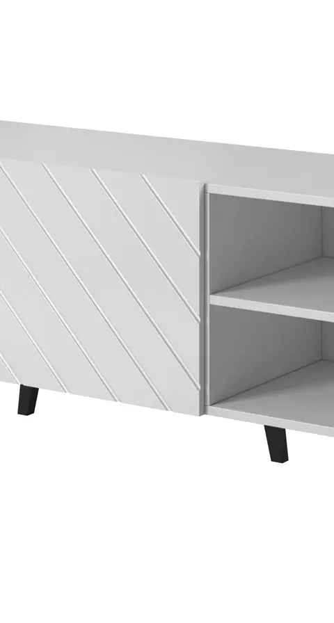 RTV Cabinet ABETO 150x42x52 White/White Glossy